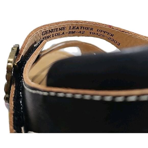 L'Artiste x Jane & Coco Leather Sandals Gabriola Black Multicolor US 10BM NEW!! - Picture 7 of 14
